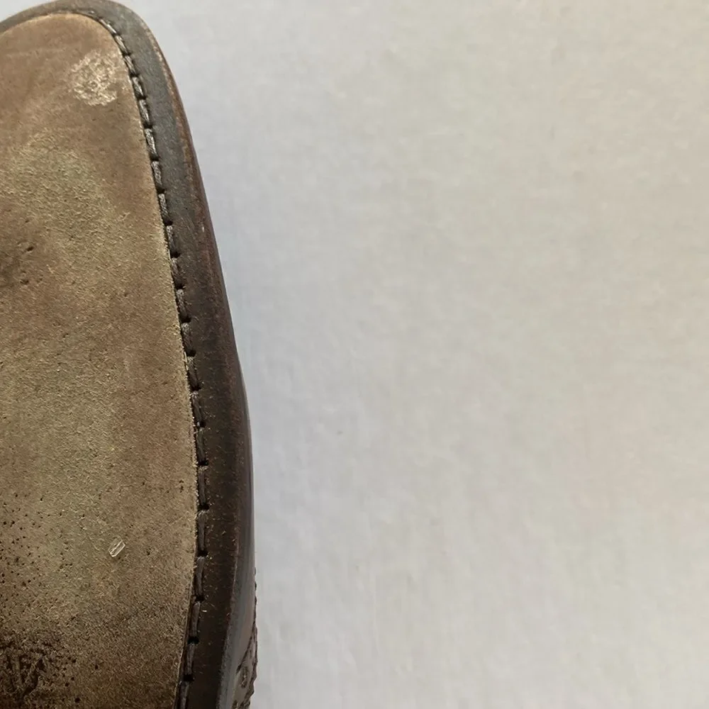 JOHN VARVATOS Men’s Brown Leather Wingtip Derbys Size 11 1/2. Handmade in Italy
